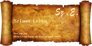 Szlama Erika névjegykártya